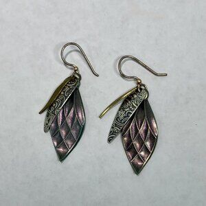 Multi-Color Metal Leaf Earrings